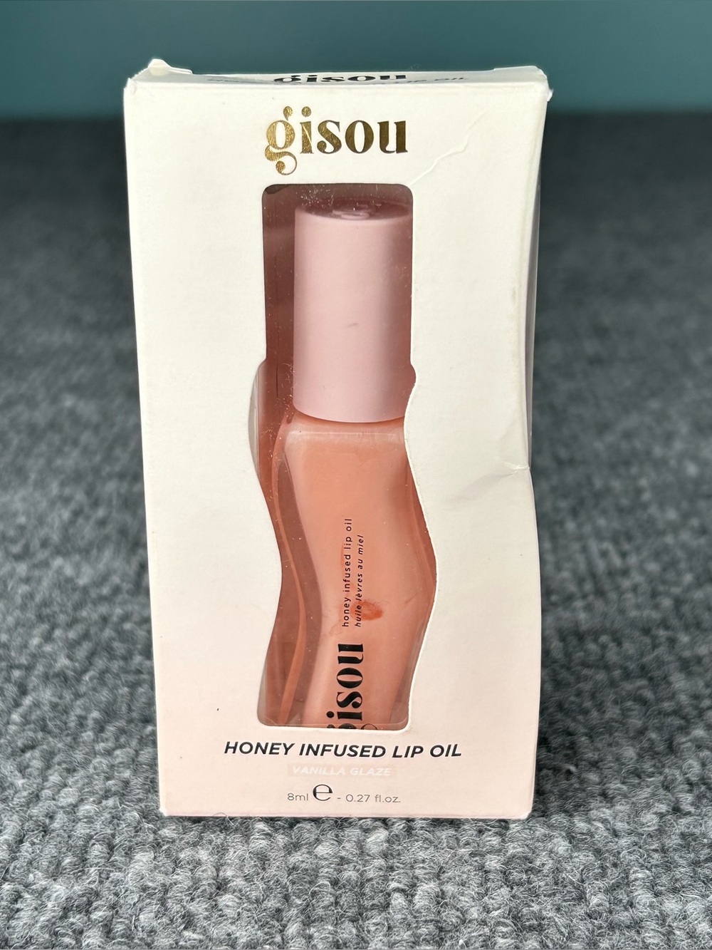 Gisou Honey Infused Lip Oil - Vanilla Glaze (Peachy Nude) Gloss Shine NEW dented
